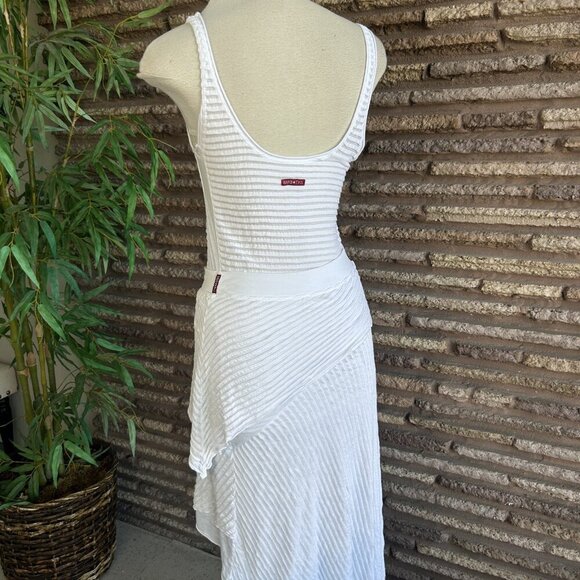 Hard Tail Forever White Triple Tiered Skirt and Ribbed Pleated Tank Size Small - Picture 6 of 10
